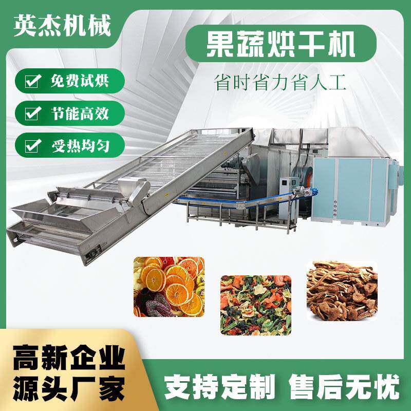 有机花菜蓝莓水果干连续式网带式烘干线茶叶药材烘干设备