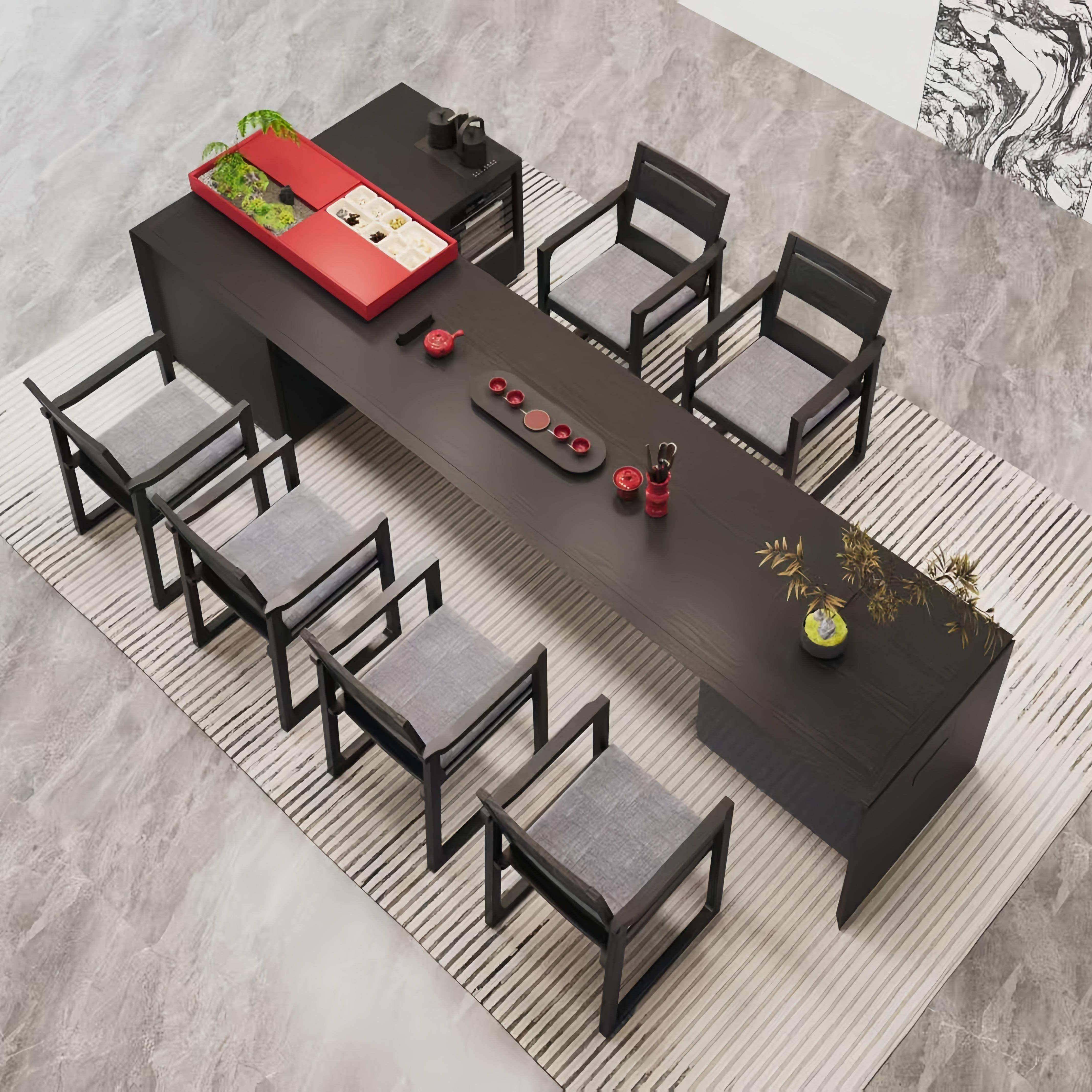 新中式茶桌椅组合北美黑胡桃木侘寂风茶桌简约高级感茶室办公泡茶,住宅家具,家用茶台/茶桌,淘宝优惠券,粉丝福利购,淘宝优惠卷