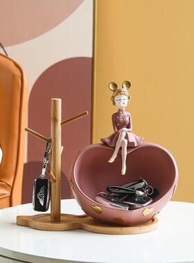 电视爱心摆件创意玄关客厅电视柜玄关钥匙收纳收纳客厅创意摆件