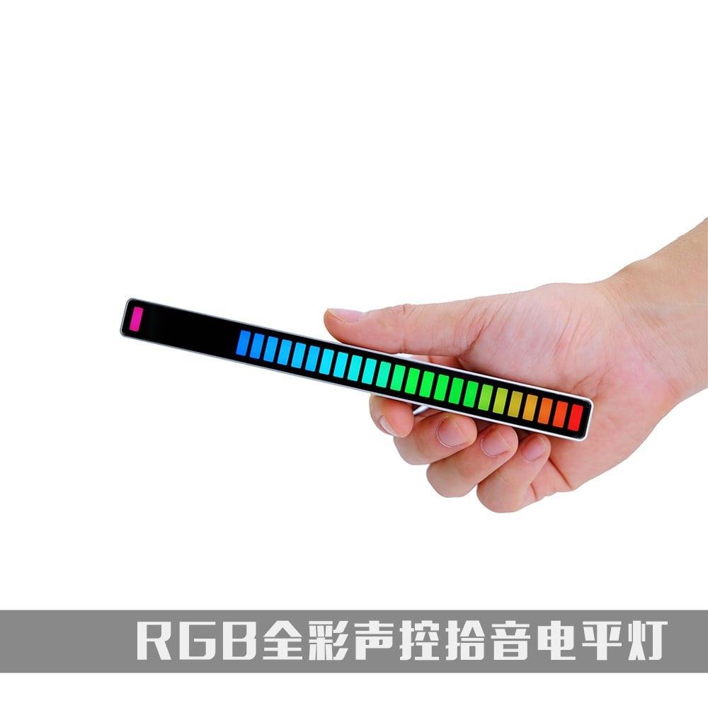 声控拾音节奏灯车载氛围桌面RGB光污染创意频谱LED音乐感应灯