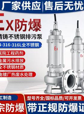 HWQ全不锈钢防爆潜BWQ/WQB/水泵EB隔X爆型污BT4CT4加油站集水坑排