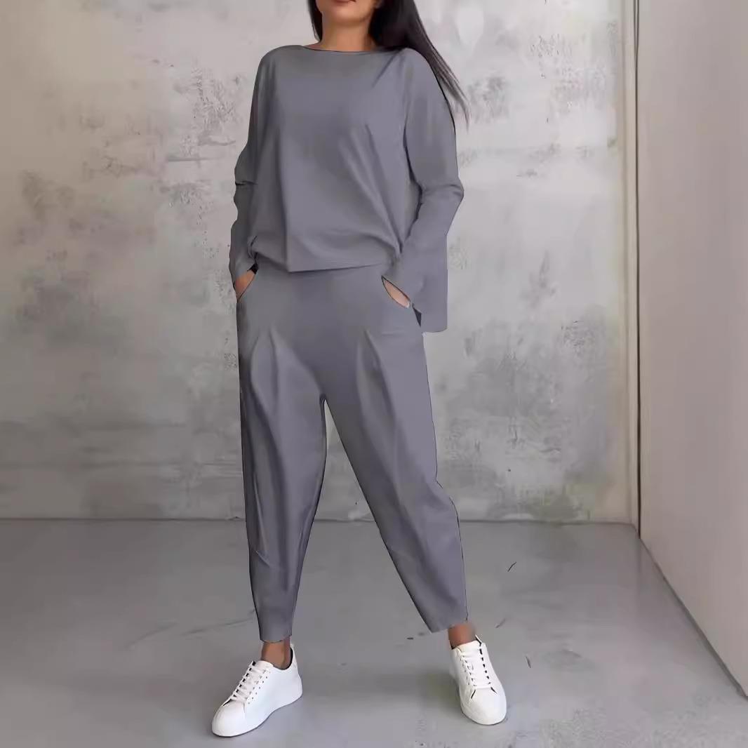 suit pants harem and sweatshirt long-sleeved irregular