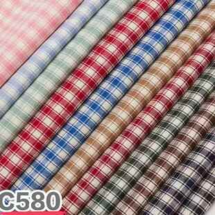 纯棉21支格子面料色织布运动休闲服衬衫里布西装童装鞋帽质感