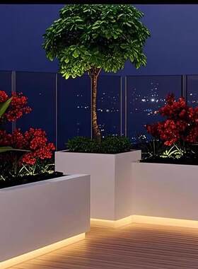 户内外发光花箱市政露台庭院种植花箱不锈钢成品隔断室内外花坛花