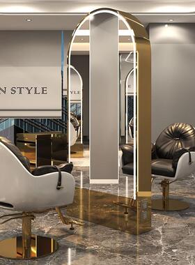 美镜发店网红台单双面JTJT-6落地镜子北欧风大圆镜理发店美廊发镜