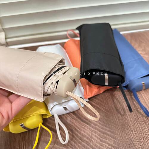 线 线下出口品质！！直供商场超轻结实折叠胶囊伞迷你黑胶两用遮