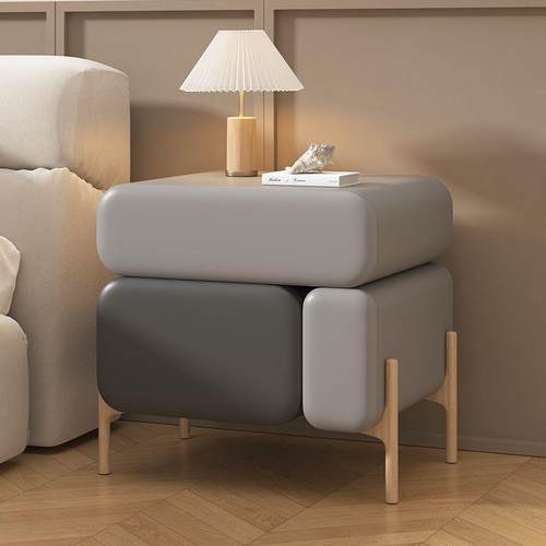 意式极简意床头柜025新款奶油创风卧室床边柜实木小柜户型储UHP2