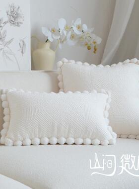 高档绿色厅流苏抱白枕in床s风靠包i色色客沙发头靠垫民宿软装靠枕
