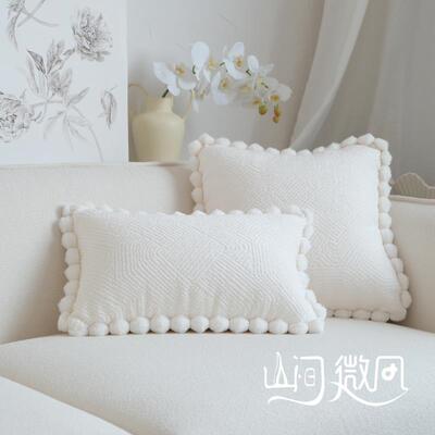 高档绿流苏抱枕i白ns风色靠包i色色客厅发床头靠垫民宿软装沙靠枕