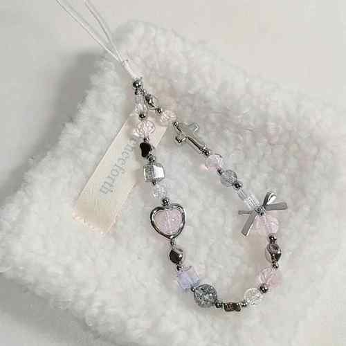 原创冷淡风YK串珠手机链ccd挂绳少女高颜值相机防丢绳钥匙扣挂件