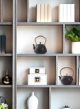 新中式茶室博古架茶壶茶具房铁摆件壶样售楼ML9031处板间书书柜软