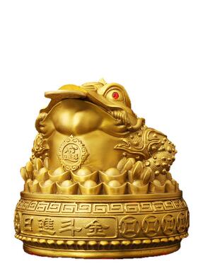 日进斗金蟾摆件三足金蝉聚宝盆三脚金蟾蜍店铺开业送礼品办公室