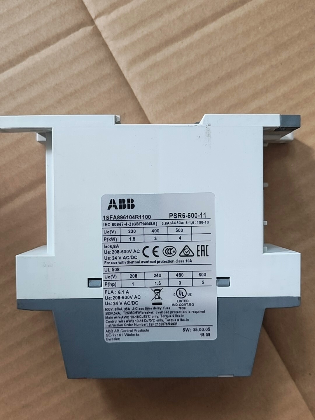 ABB软启动器PSR6-600-11，拆机件，功能包好，实物