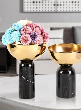 家居饰品创意北盘欧样板房客厅轻大石插花理器AEE奢个性果电视柜