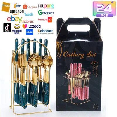 stainless steel Western tableware knives and forks 24 pieces