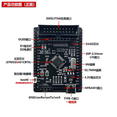 全新STM32G431CBT6开发板G4核心板学习板 USB一键下载最小系统板