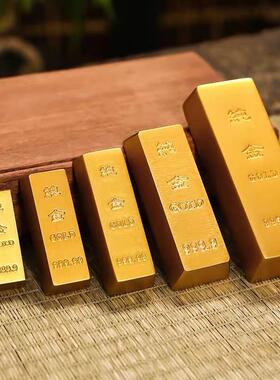 采购产品模拟实心金条饰品，沙金假金砖，金块，镀金样道具，开业