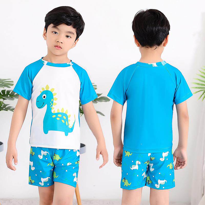 儿童泳衣男童小中大童分体游泳衣宝宝婴幼儿泳裤套装游泳装备长袖