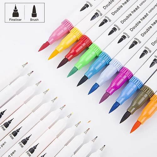 Double-ended washable marker pen soft-ended watercolor pen w