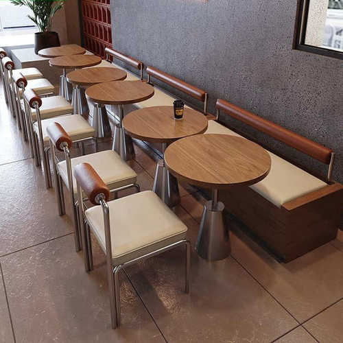 现代网红主题餐厅实木铁艺卡座沙发餐饮靠墙茶楼卡座火锅店桌椅