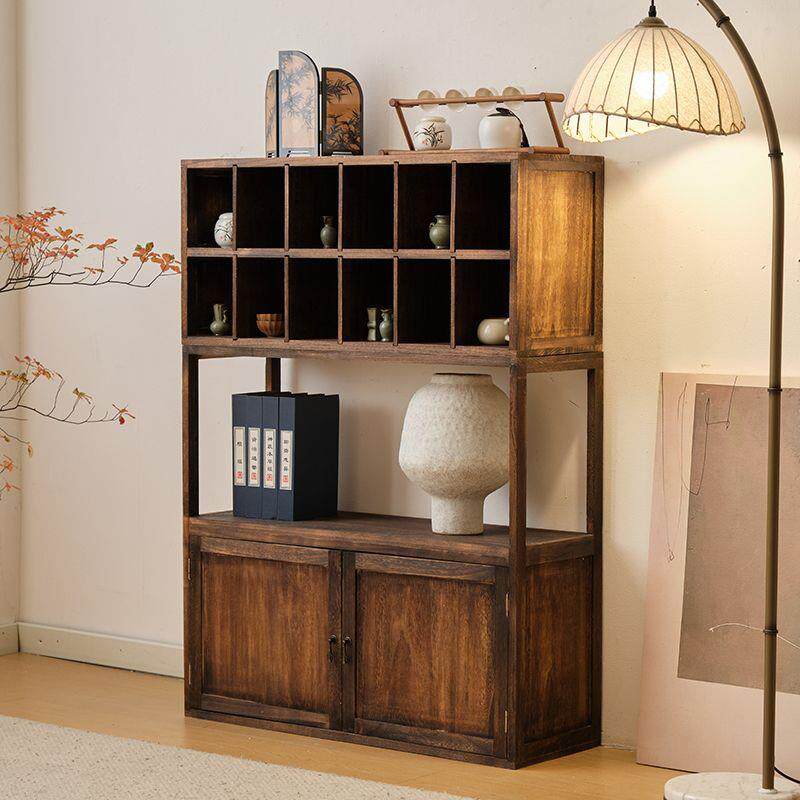 新中式实木博古架多宝阁办公室展示柜摆件陈列书架客厅玄关置物架