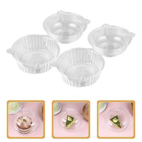 100 Pcs Transparent Cake Box Baking Accessories Compact