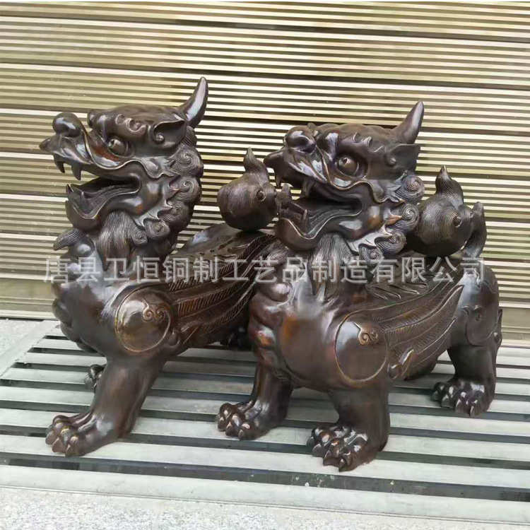 貔貅定制貔貅铸铜家居摆放工艺品纯铜铜钱聚财摆件摆件金属雕塑