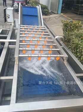 中厂家连续式材果ICF蔬气泡清洗机商用药清洗自设备鼓泡全动喷淋