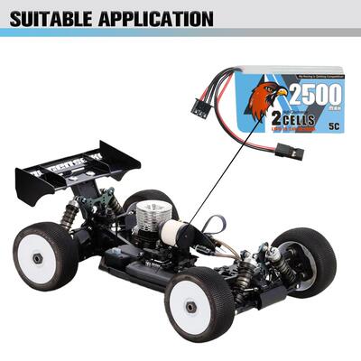 CODDAR鹰氪2500MAH 2S 7.4V 5C 1/8车模伺服系统供电RC接收器电池