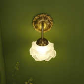 背景轻法式 奢床头灯 小玫瑰壁灯过道宫廷中古墙复古风客厅卧室欧式