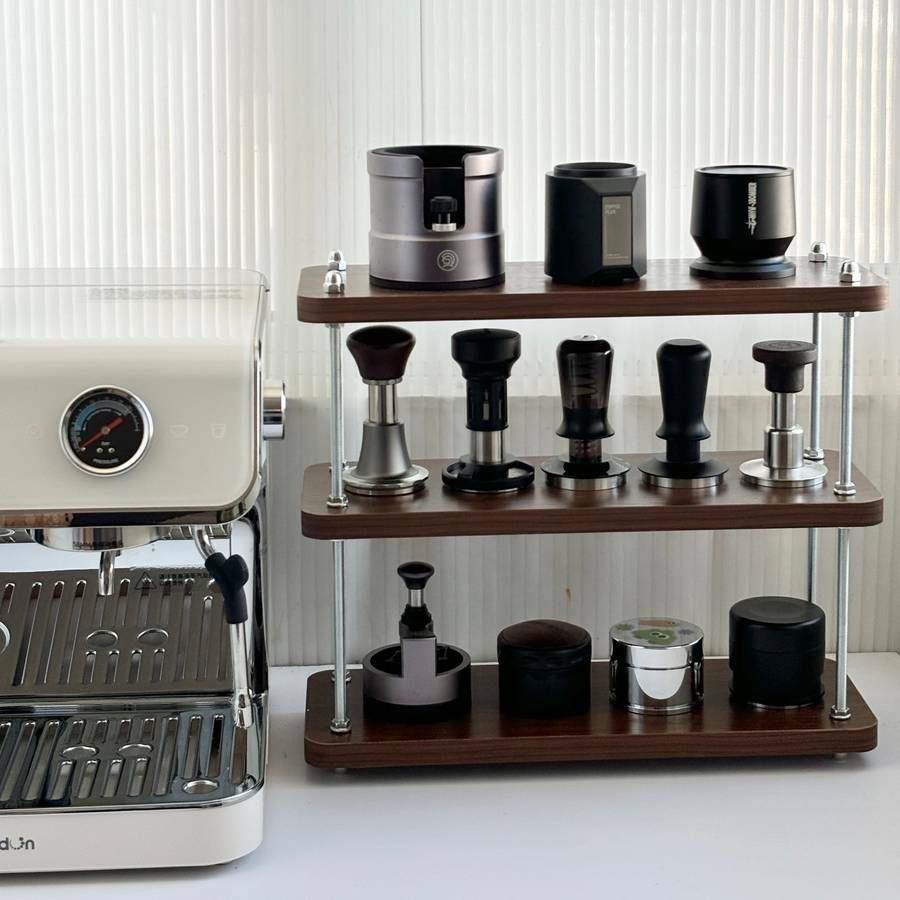 覆古咖啡器具收纳柜家用收纳层架压粉器布粉器吧台工具置物架咖啡