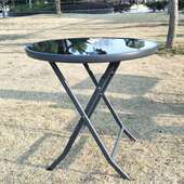 户外桌折叠桌椅现代简铁约折叠玻璃桌艺JYF 0001椅玻璃茶几阳台桌