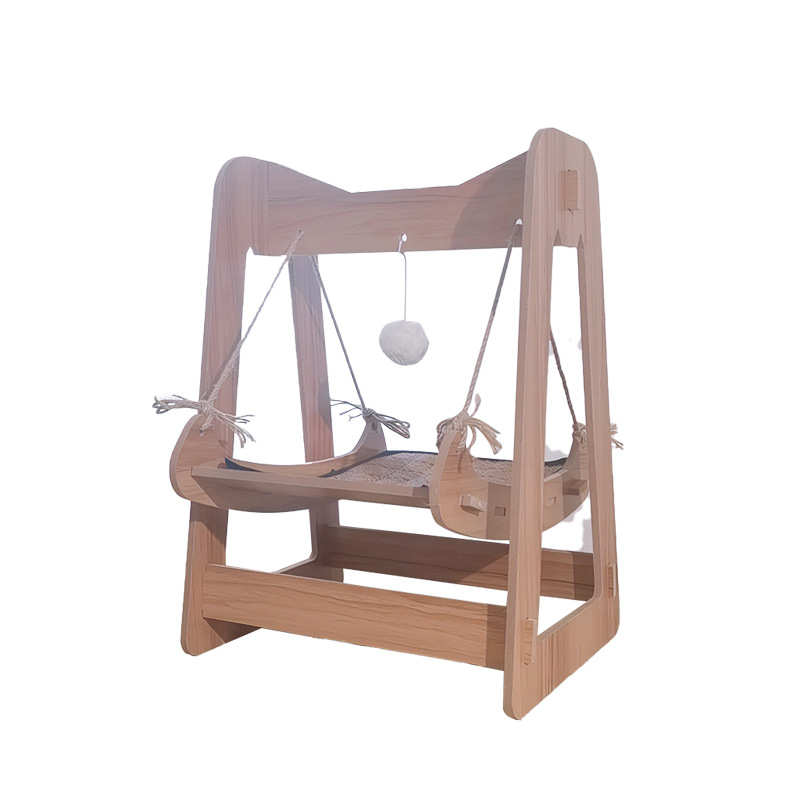 猫咪荡秋千摇床实木猫窝四季通用猫窝猫吊床宠物摇椅宠物吊篮摆件