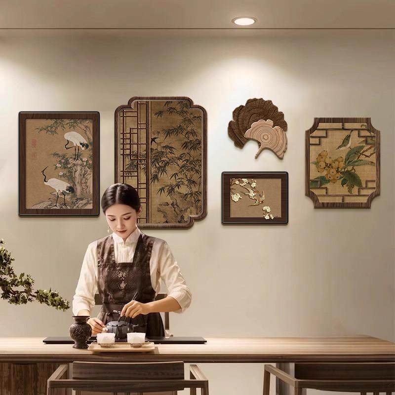 中古风宋代美学客厅沙发背景墙壁装饰画高级感新中式花鸟组合挂画,家居饰品,现代装饰画,淘宝优惠券,粉丝福利购,淘宝优惠卷