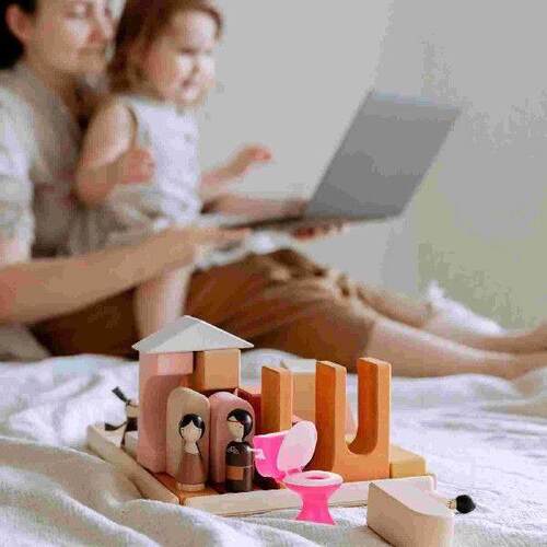 3 Pcs Toy Room Tub Dollhouse Toilet Child Tiny Mini Baby
