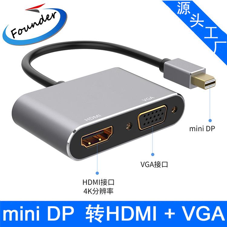 新品上市 MINI DP转HDMI+VGA视频转换器 支持4K超清 即插即用