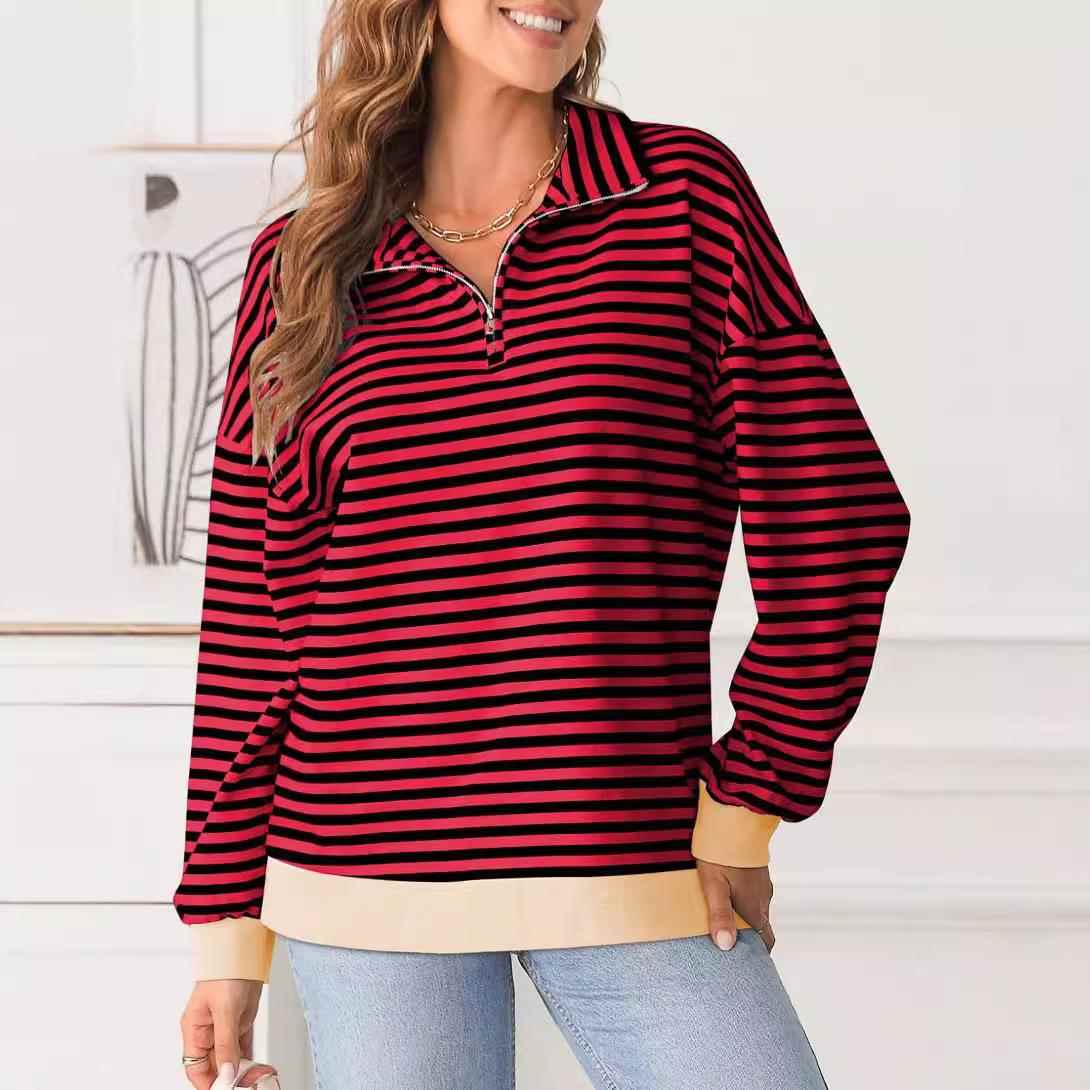 jacket sweatshirt sleeve long loose color contrast neck