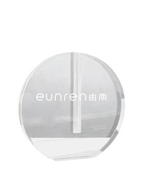现代简约圆形玻璃干花花器摆件样板房间客厅插花瓶艺术软装饰品