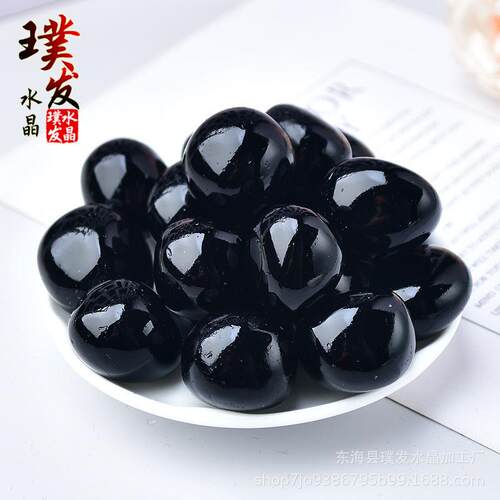 天然黑曜石滚石 黑天鹅大颗粒打磨石 鱼缸石景观装饰 跨境贸易