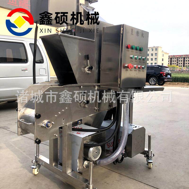 全自动涂裹流水线 连续式炸鲜奶上糠机 玉米布丁裹糠裹芝麻设备