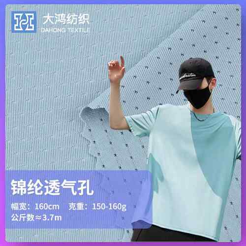 锦纶蝴蝶网透气孔网眼布 速干防晒T恤冰丝面料 运动凉感T恤布料