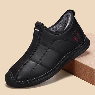 高档冬季老北布鞋男保加中厚加绒暖老人棉鞋休闲防滑老京年舒适爸