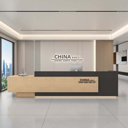 公司前台接待台简约柜台桌子酒店收银台工作台办公室艺术培训吧台