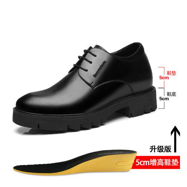 高档冬天带结婚礼新绒郎内增c高鞋男8cm10m隐皮形男鞋真皮6cm带毛