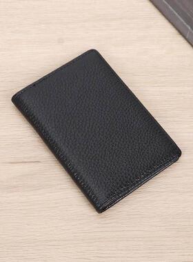 Ultra Slim Genuine Leather Card Holder Wallet for Men Thin F