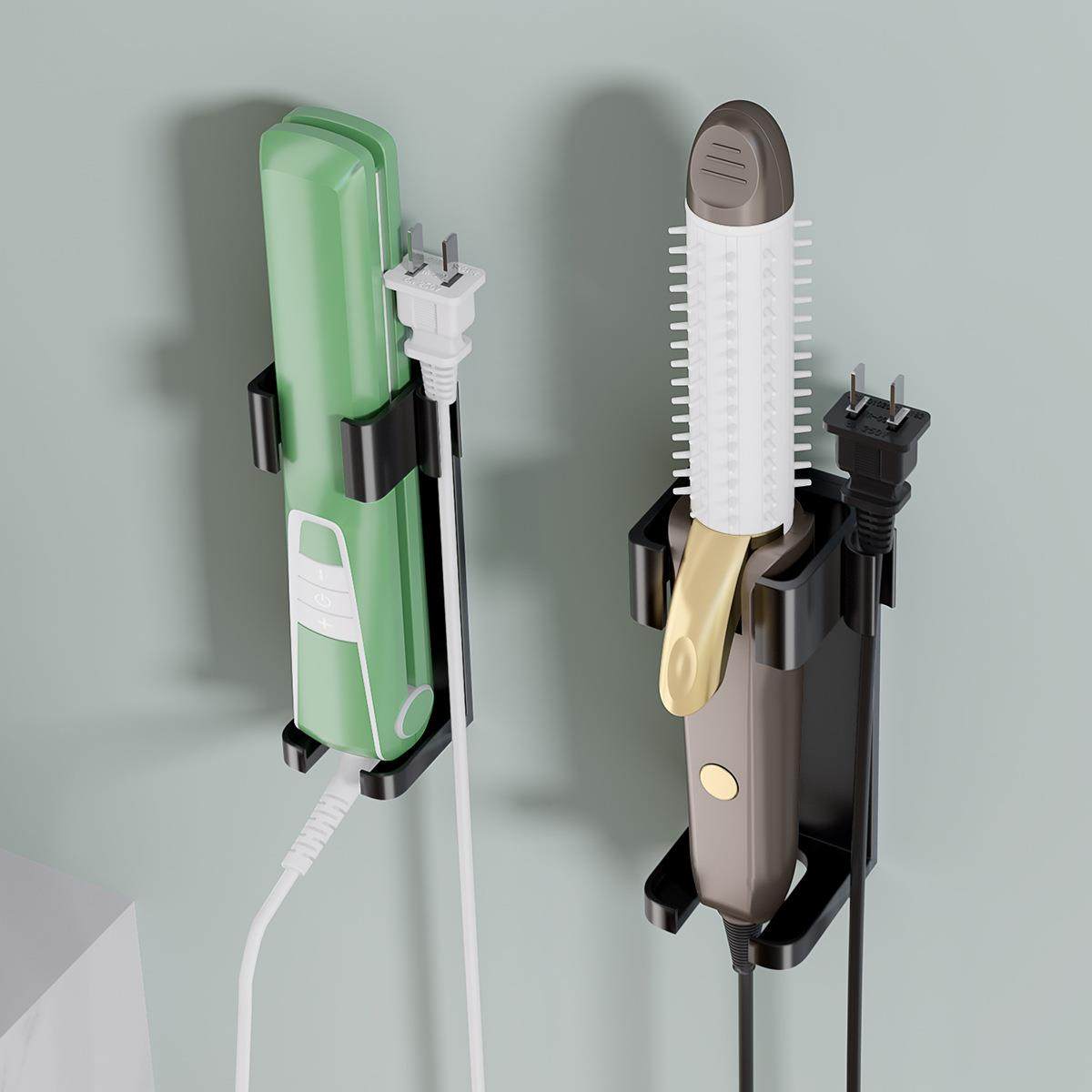 卫生间置物架铝合金卷发器收纳架直发器支架免打孔电夹板挂架