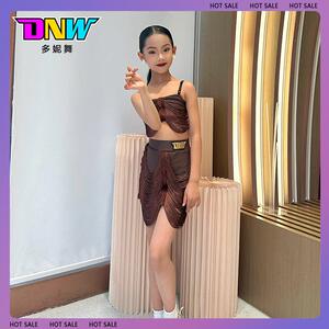 DNW夏季少儿拉丁舞高端训练练功服女童表演儿童演出拉丁练习服装