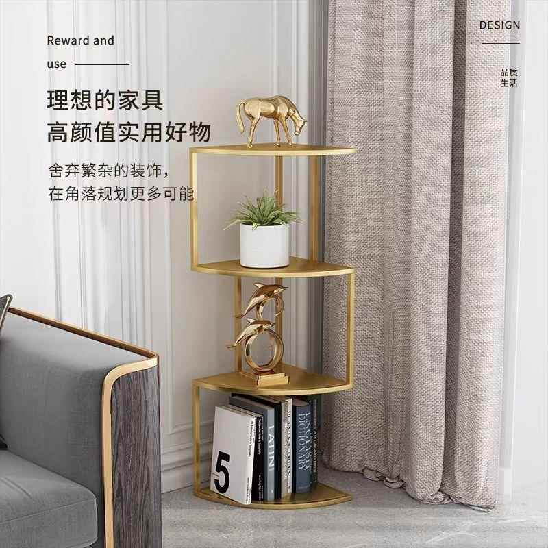轻奢创意立式转角家架简约用铁艺置多NUG物架落书地办公室层书柜