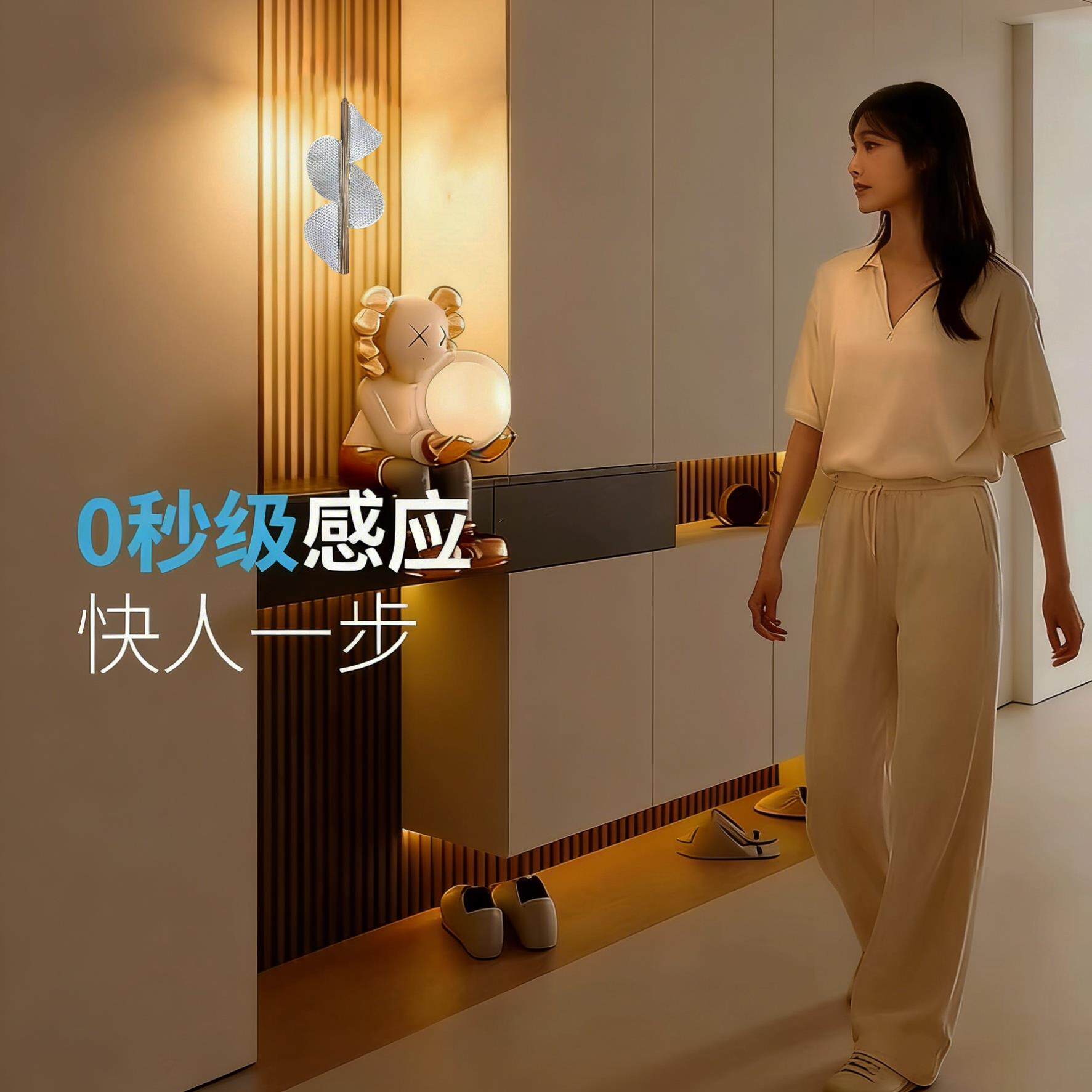 智能人体感应玄关过床头道意式简约现代氛围背景墙玄关吊线小吊灯