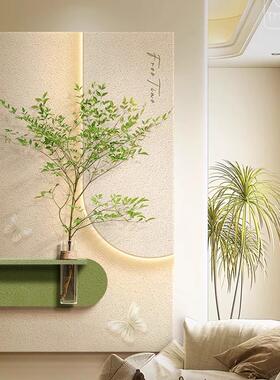 奶油风户正对门关玄装饰画水培绿植立砂岩沙HJBJ-202发背景墙客入